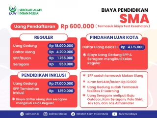 Biaya Pendaftaran Sekolah Menengah Atas